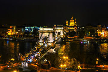 Image showing The Szechenyi Chain Bridge in Budapest