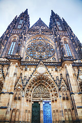 Image showing Saint Vitus cathedral close up