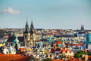 Image showing Aerial view of Prague on a sunny day