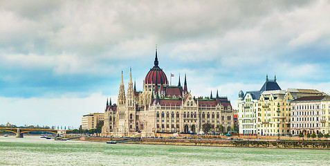 Image showing Panorama of Parliament building in Budapest