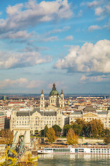 Image showing Overview of Budapest on a cloudy day