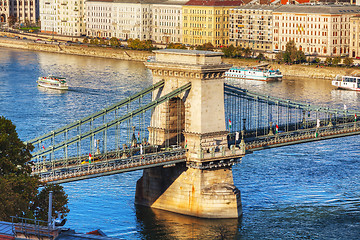 Image showing The Szechenyi Chain Bridge in Budapest