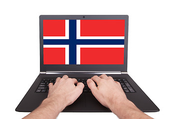 Image showing Hands working on laptop, Norway