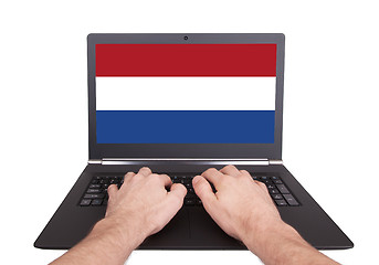 Image showing Hands working on laptop, the Netherlands