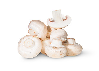 Image showing Pile Of Mushrooms And One Half