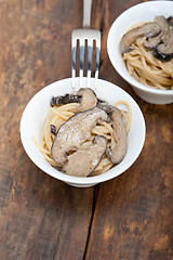 Image showing Italian spaghetti pasta and mushrooms