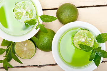 Image showing mint infusion tea tisane with lime