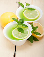 Image showing mint infusion tea tisane with lemon