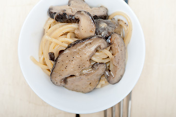 Image showing Italian spaghetti pasta and mushrooms