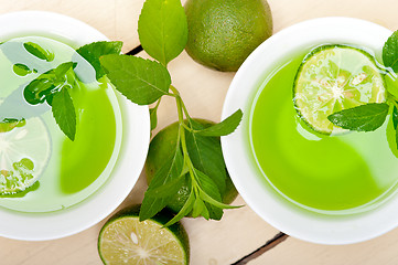 Image showing mint infusion tea tisane with lime