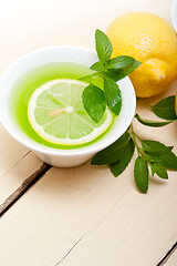 Image showing mint infusion tea tisane with lemon