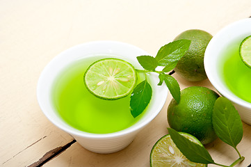 Image showing mint infusion tea tisane with lime