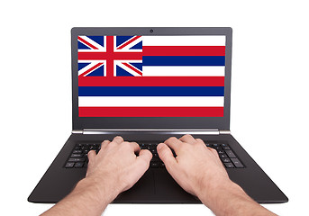 Image showing Hands working on laptop, Hawaii