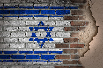 Image showing Dark brick wall with plaster - Israel