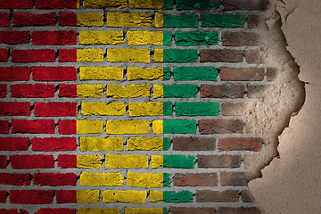 Image showing Dark brick wall with plaster - Guinea Bissau