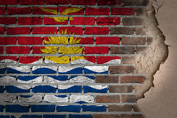 Image showing Dark brick wall with plaster - Kiribati