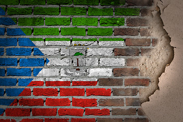 Image showing Dark brick wall with plaster - Equatorial Guinea