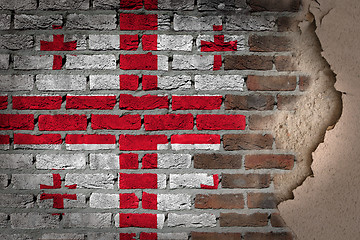 Image showing Dark brick wall with plaster - Georgia