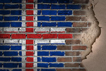 Image showing Dark brick wall with plaster - Iceland