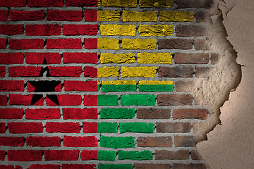 Image showing Dark brick wall with plaster - Guinea Bissau