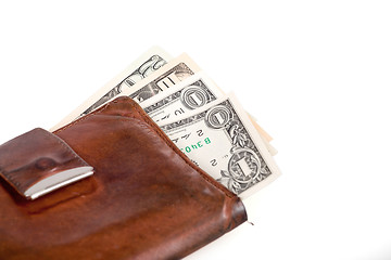 Image showing leather wallet with money