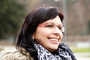 Image showing outdoor fashion Beauty Portrait of middle age woman