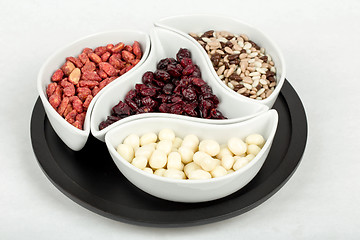 Image showing almonds in chocolate, cranberries and walnuts