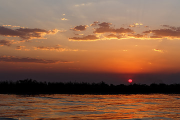 Image showing African sunset on Chobe river