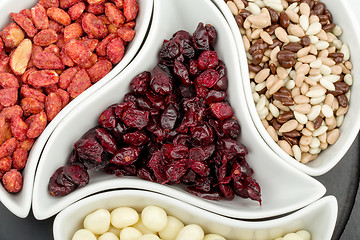 Image showing almonds in chocolate, cranberries and walnuts