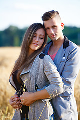 Image showing Happy smiling young couple outdoor. valentine concept