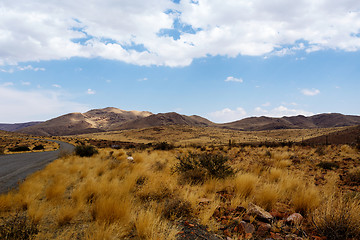 Image showing panorama of fantrastic Namibia moonscape landscape