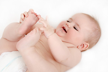 Image showing smiling infant baby