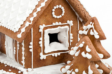 Image showing Holiday Gingerbread house isolated on white. 