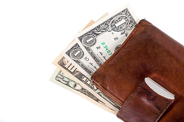 Image showing leather wallet with money