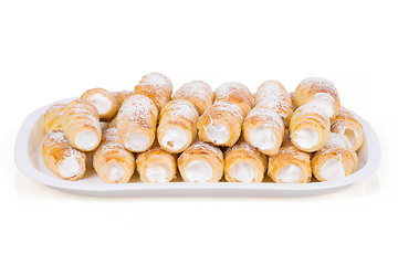 Image showing tube of pastry filled with snow