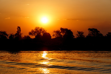 Image showing African sunset on Chobe river