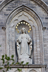 Image showing Statue of the Virgin Mary at the Notre-Dame Basilica in Montreal