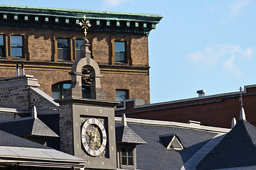 Image showing Rooftops with various architectural styles in Montreal, Canada