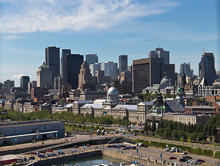 Image showing Cityscape of the Old Port and downtown Montreal, Canada