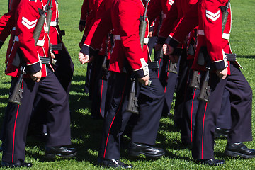 Image showing Ceremonial guards on parade