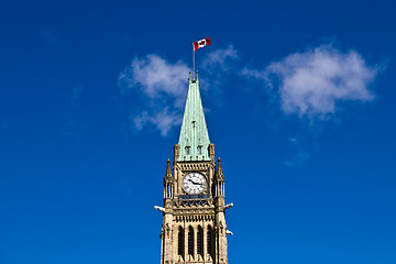 Image showing The Peace Tower of the Center Block of the Canadian Parliament