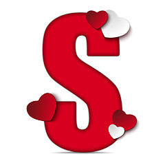 Image showing Alphabet Letters With Red Heart Valentine Day