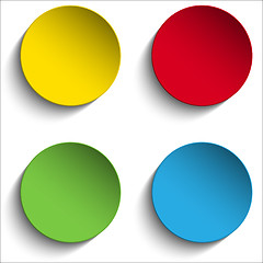 Image showing Set of Colorful Paper Circle Sticker Buttons