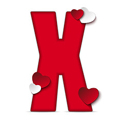 Image showing Alphabet Letters With Red Heart Valentine Day