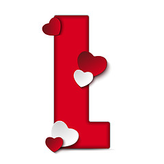 Image showing Alphabet Letters With Red Heart Valentine Day