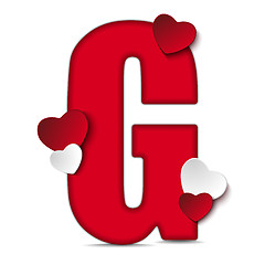 Image showing Alphabet Letters With Red Heart Valentine Day