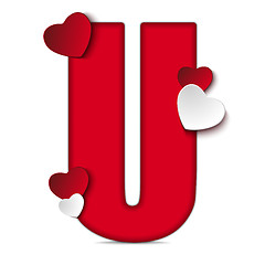 Image showing Alphabet Letters With Red Heart Valentine Day