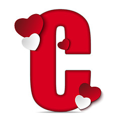 Image showing Alphabet Letters With Red Heart Valentine Day