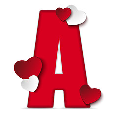 Image showing Alphabet Letters With Red Heart Valentine Day