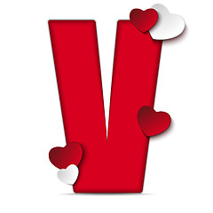 Image showing Alphabet Letters With Red Heart Valentine Day